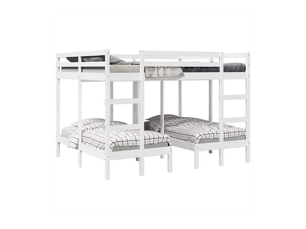 Giroletto Castello Triplo Bianco 160x200/80x160cm Massello Pino