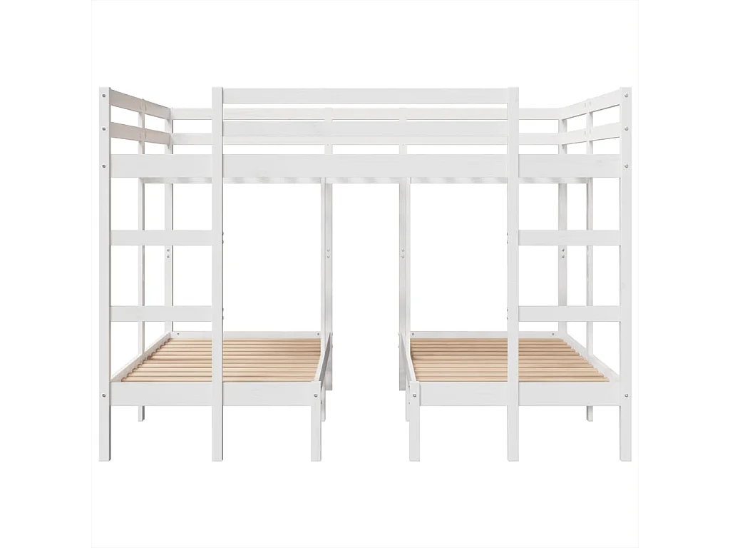 Lit superposé triple blanc 160x200/80x160 cm bois de pin massif