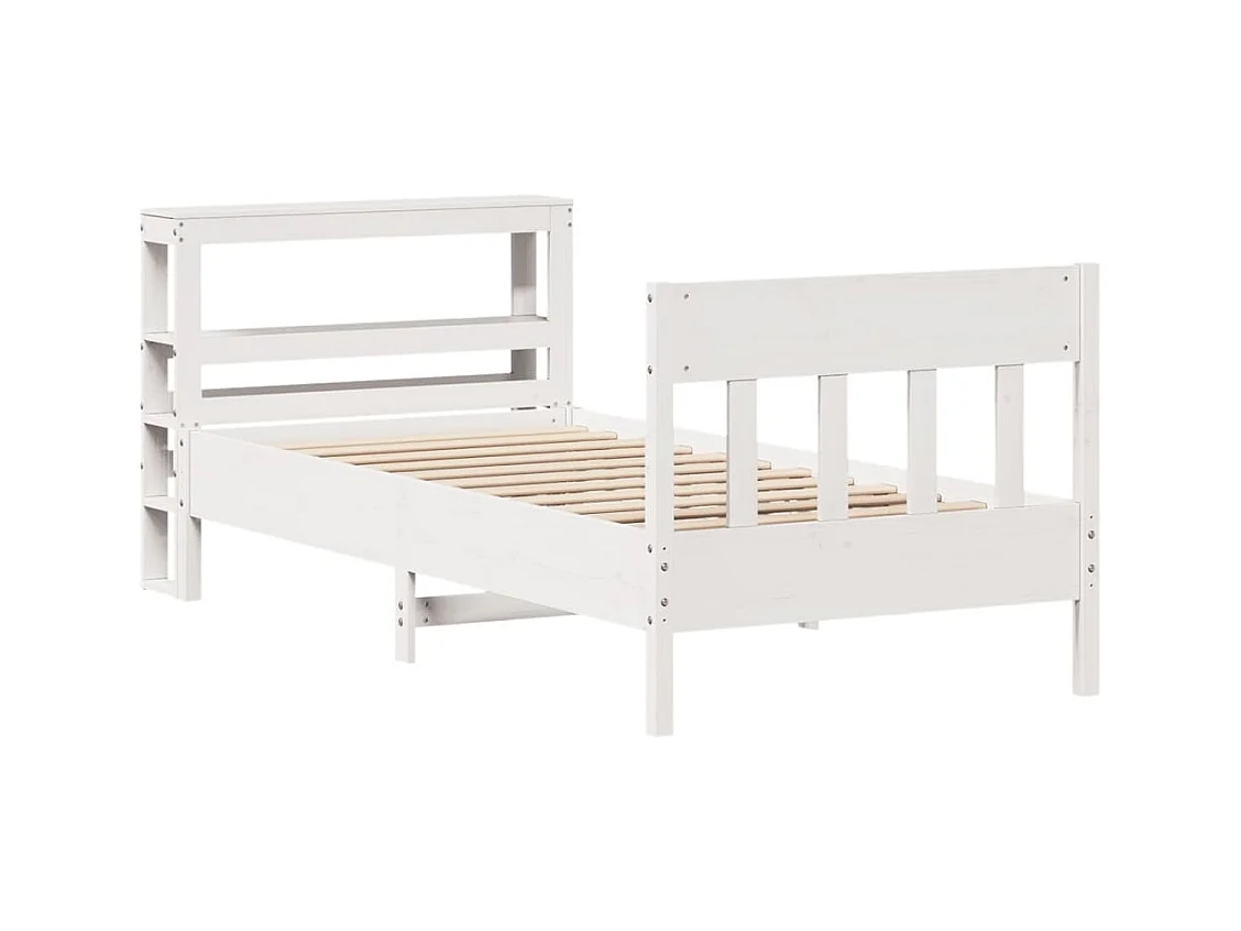 Letto senza Materasso Bianco 90x200 cm Legno Massello di Pino