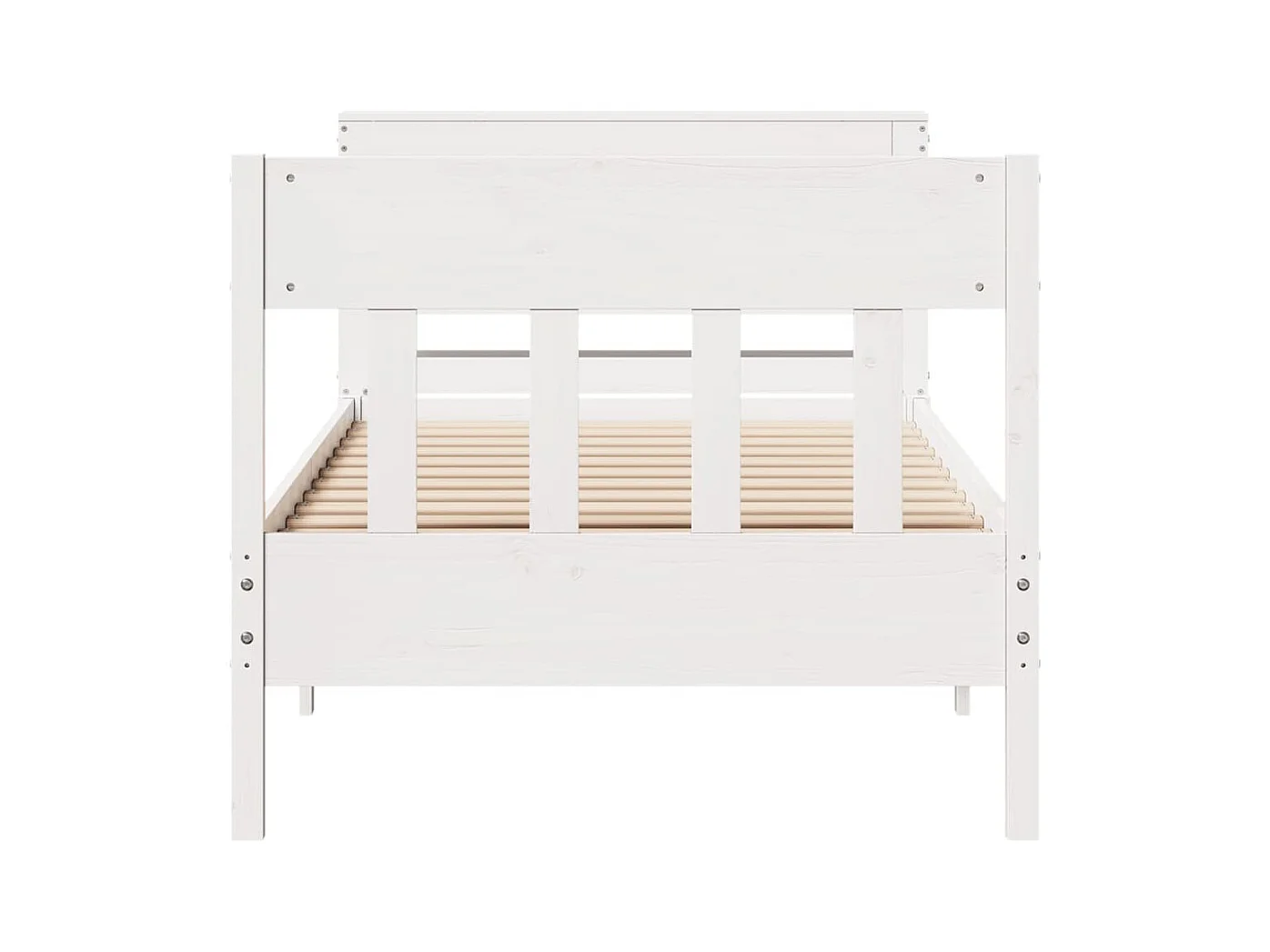 Letto senza Materasso Bianco 90x200 cm Legno Massello di Pino