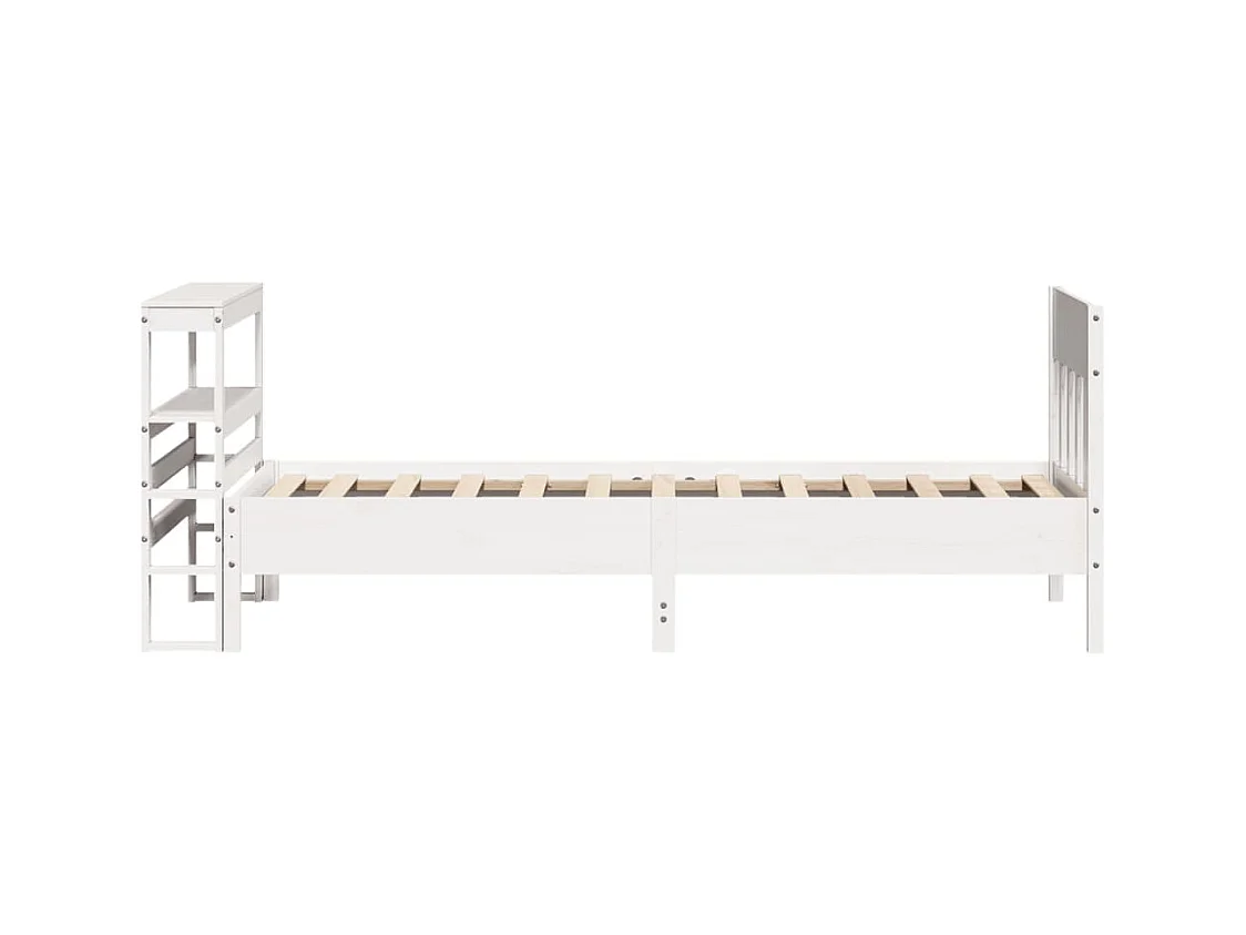Letto senza Materasso Bianco 90x200 cm Legno Massello di Pino