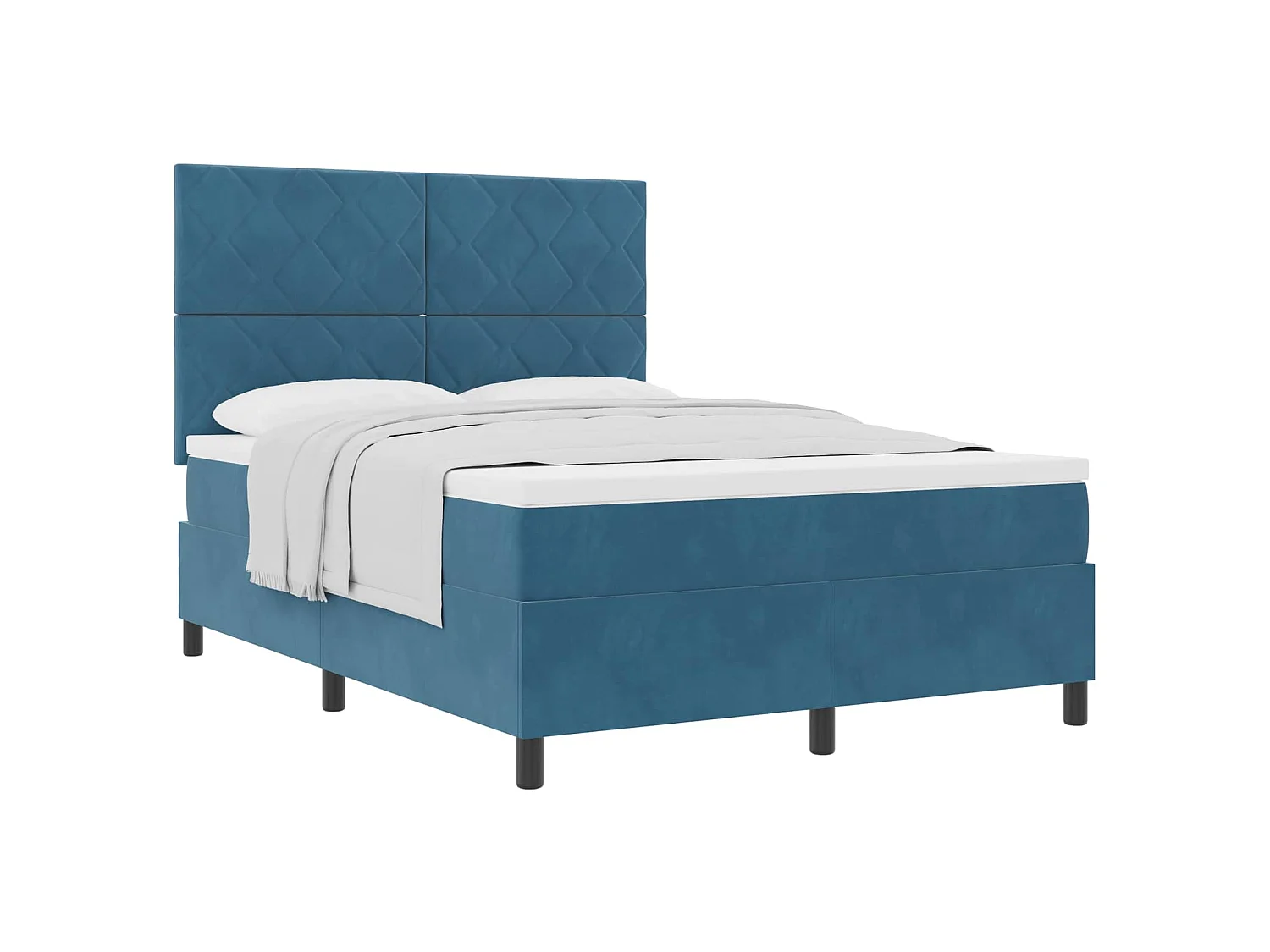 Boxspringbed met hoofdeinde Donkerblauw 160 x 200 cm Fluweel