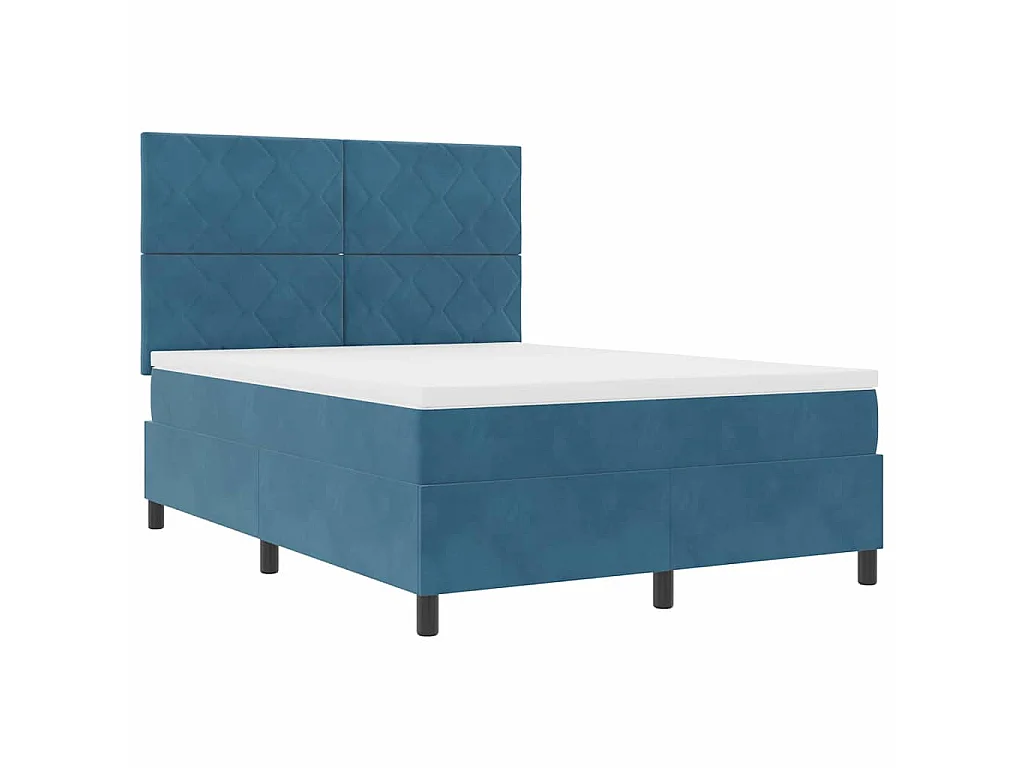 Boxspringbed met hoofdeinde Donkerblauw 160 x 200 cm Fluweel