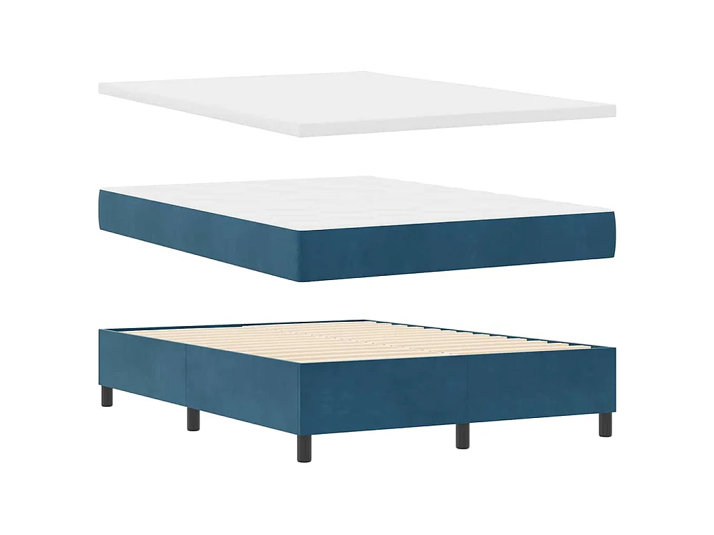Boxspringbed met hoofdeinde Donkerblauw 160 x 200 cm Fluweel