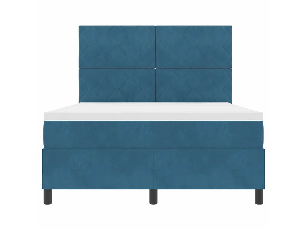 Boxspringbed met hoofdeinde Donkerblauw 160 x 200 cm Fluweel