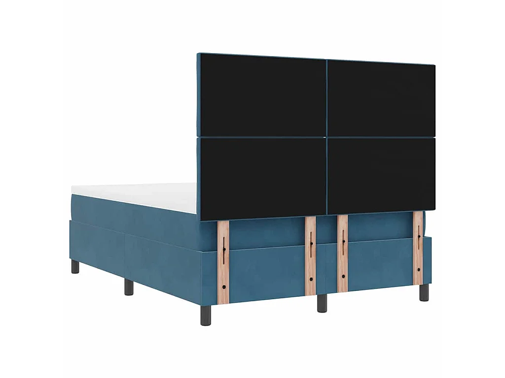 Boxspringbed met hoofdeinde Donkerblauw 160 x 200 cm Fluweel