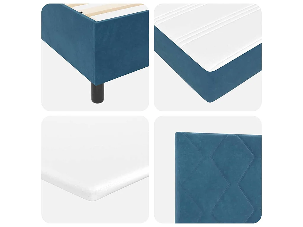Boxspringbed met hoofdeinde Donkerblauw 160 x 200 cm Fluweel