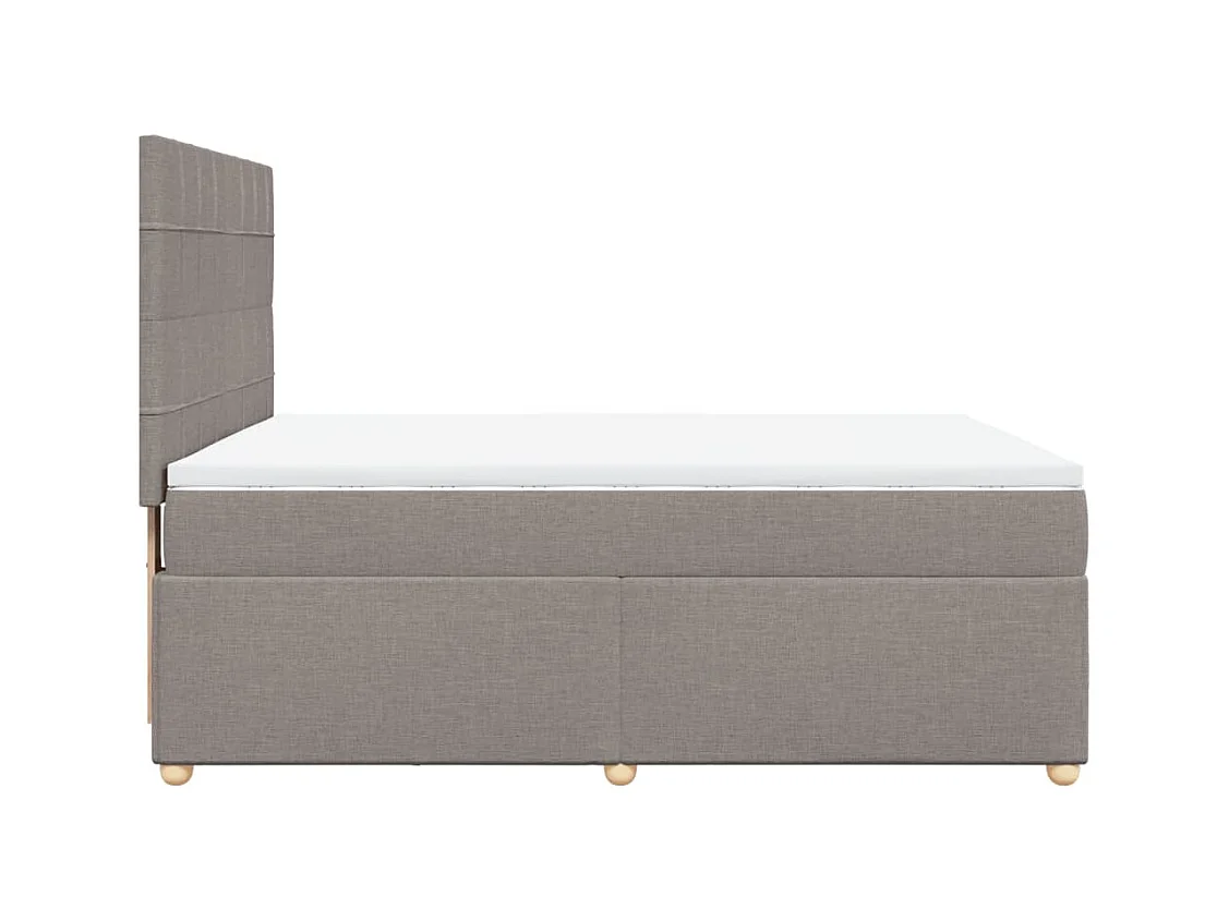 Sommier à lattes de lit avec matelas Taupe 140x200 cm Tissu