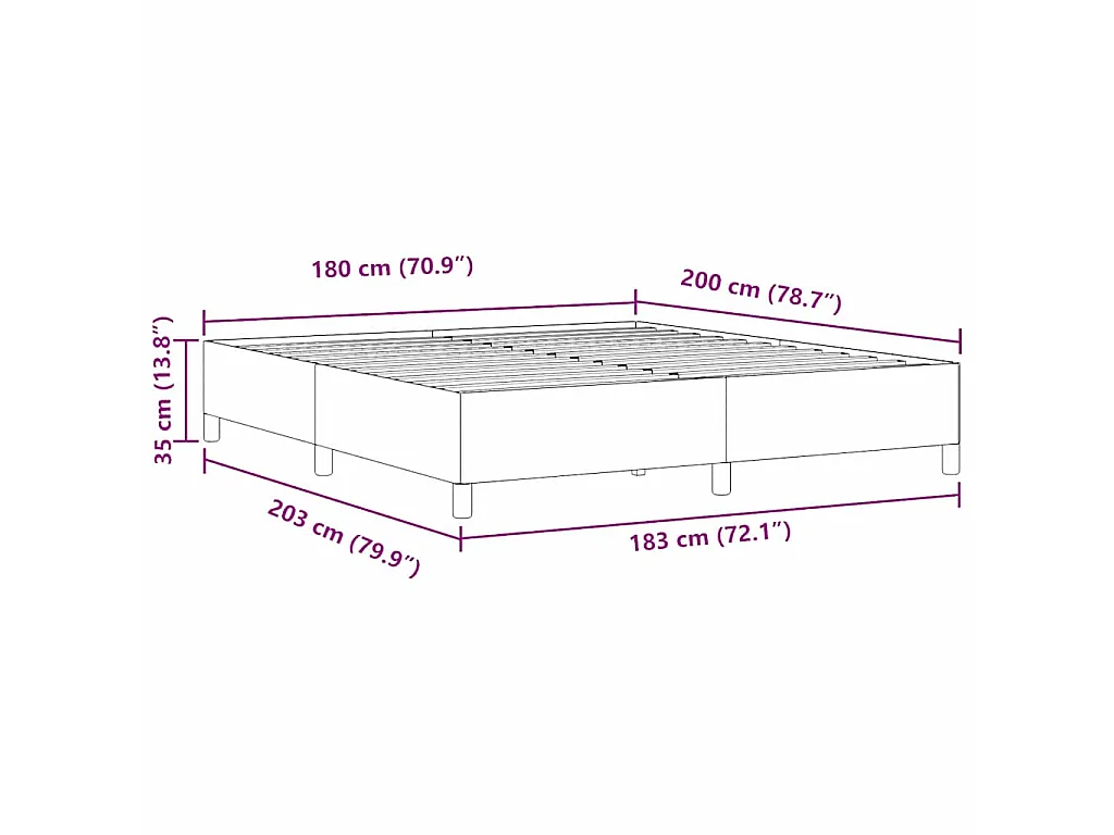 Cama Box Cinzento-claro 180 x 200 cm Tecido de Veludo Cotele