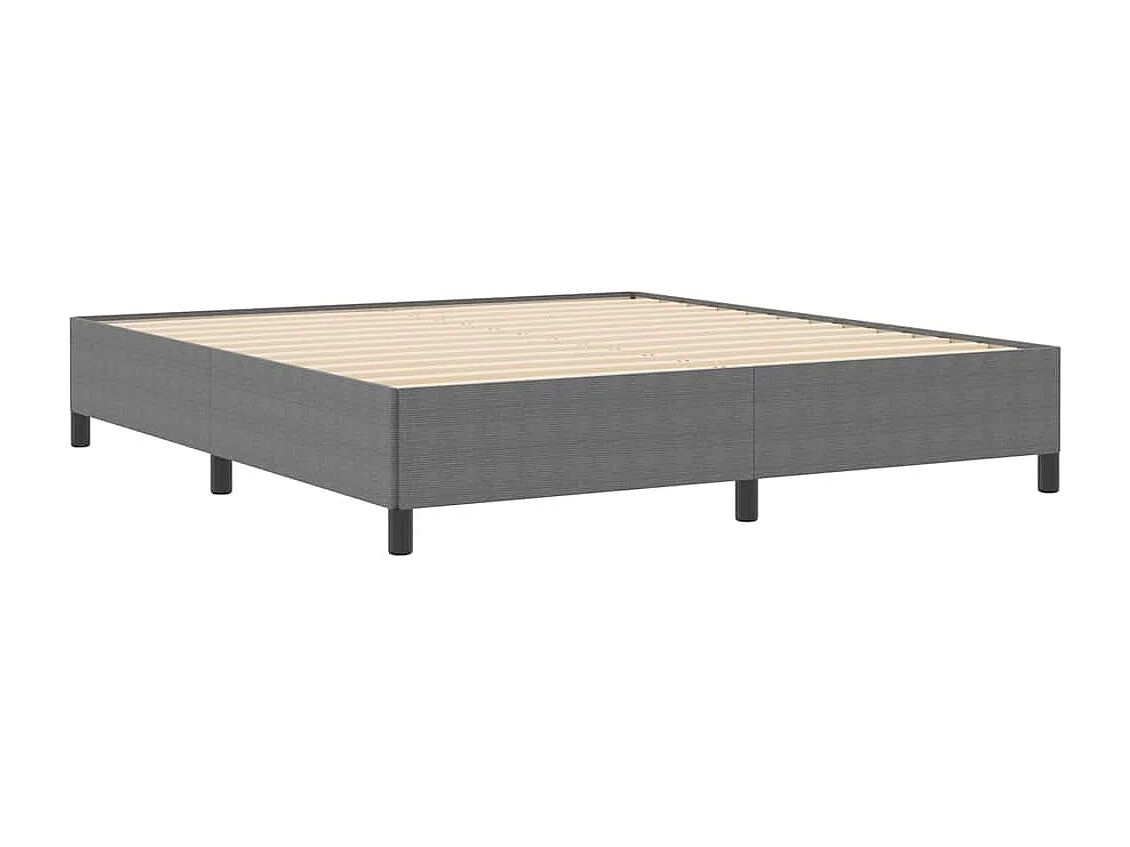 Cama Box Cinzento-claro 180 x 200 cm Tecido de Veludo Cotele