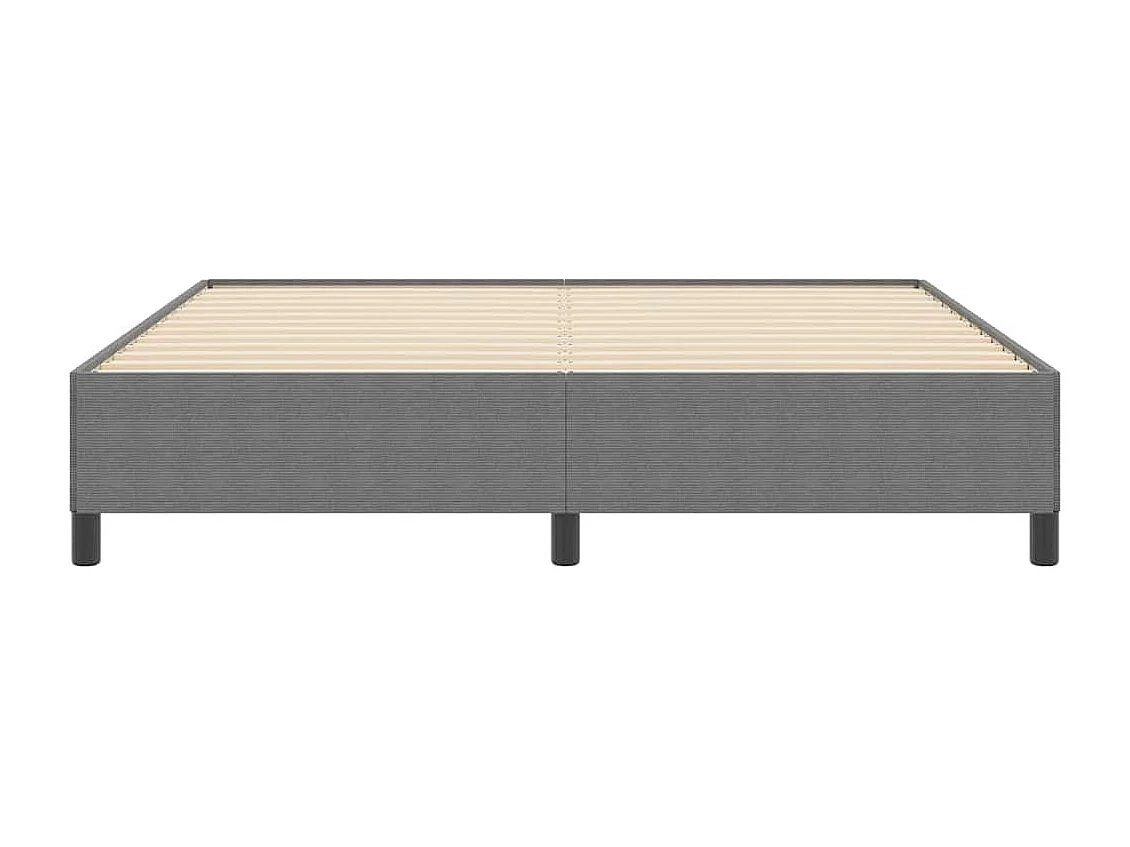 Cama Box Cinzento-claro 180 x 200 cm Tecido de Veludo Cotele