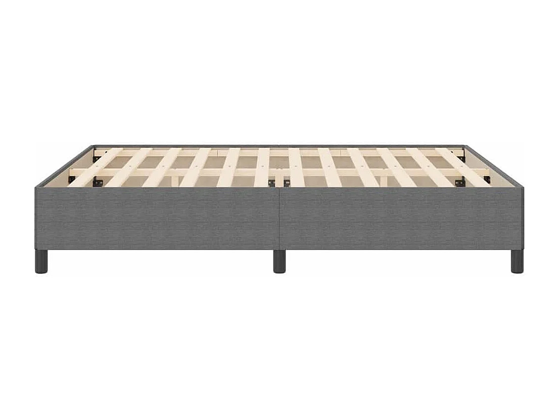 Cama Box Cinzento-claro 180 x 200 cm Tecido de Veludo Cotele