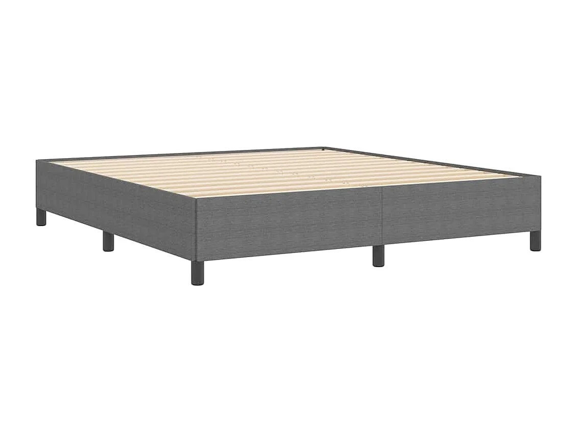 Cama Box Cinzento-claro 180 x 200 cm Tecido de Veludo Cotele