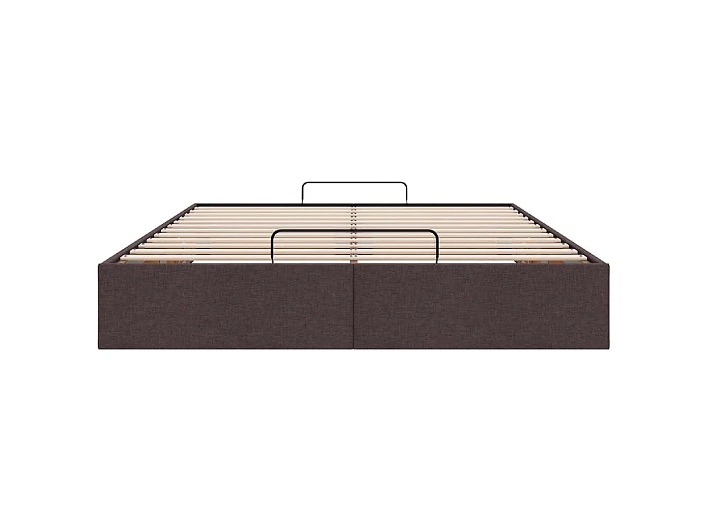 Cadre de lit ottoman sans matelas marron foncé 140x200 cm tissu