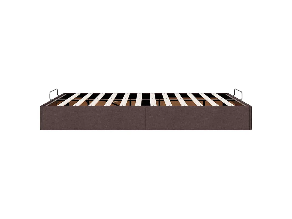 Cadre de lit ottoman sans matelas marron foncé 140x200 cm tissu