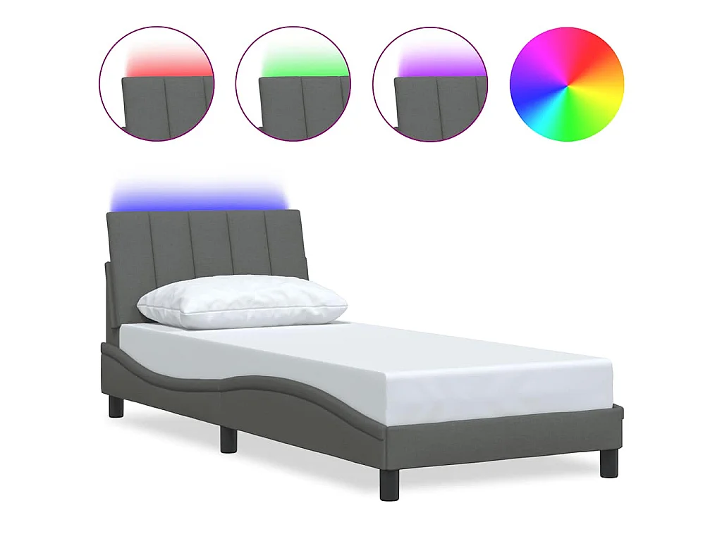 Giroletto senza Materasso Hanko Grigio Scuro 90x190 cm Tessuto