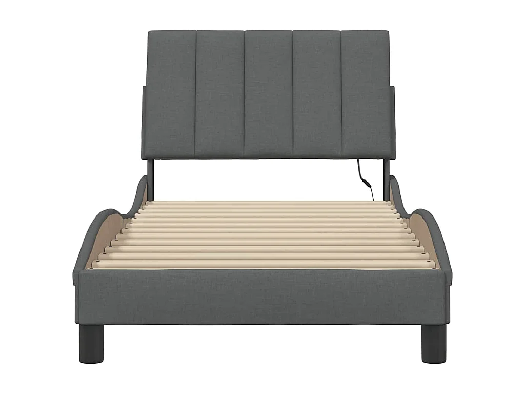 Giroletto senza Materasso Hanko Grigio Scuro 90x190 cm Tessuto