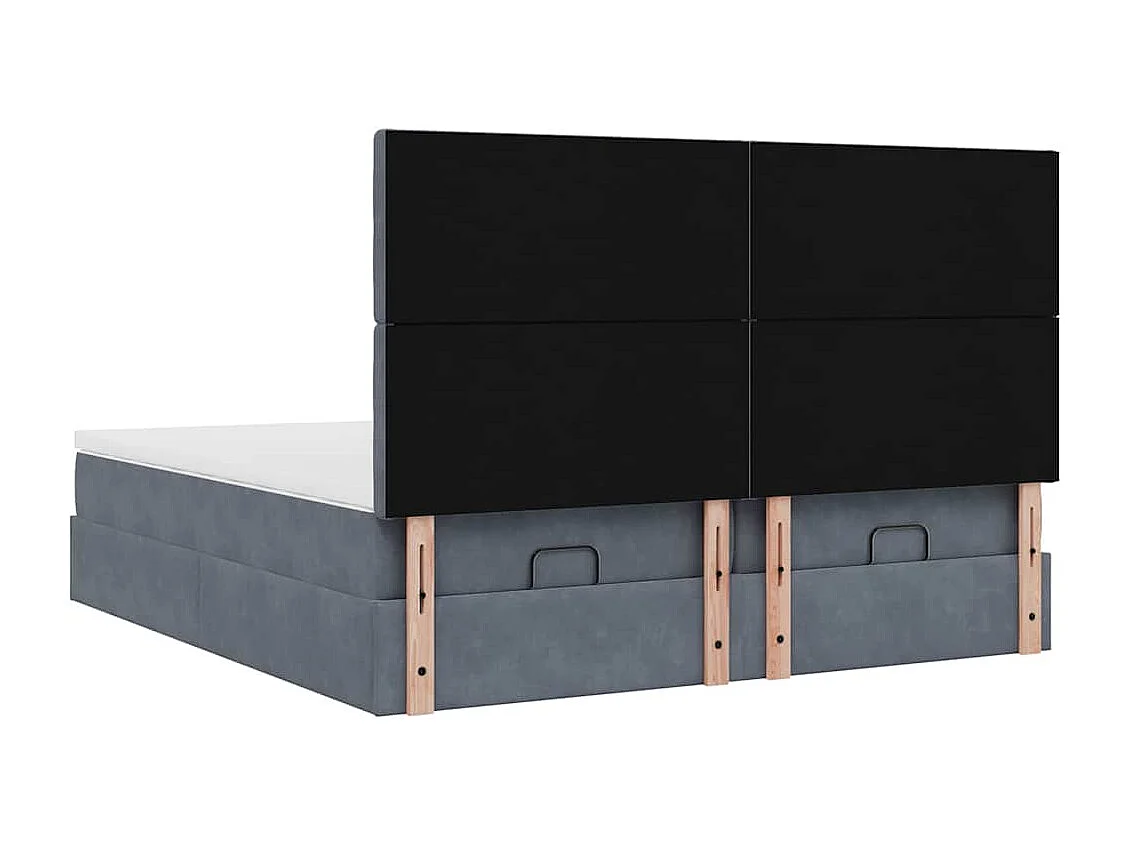 Ottoman-Bett mit Matratzen Dunkelgrau 160x200 cm Samt