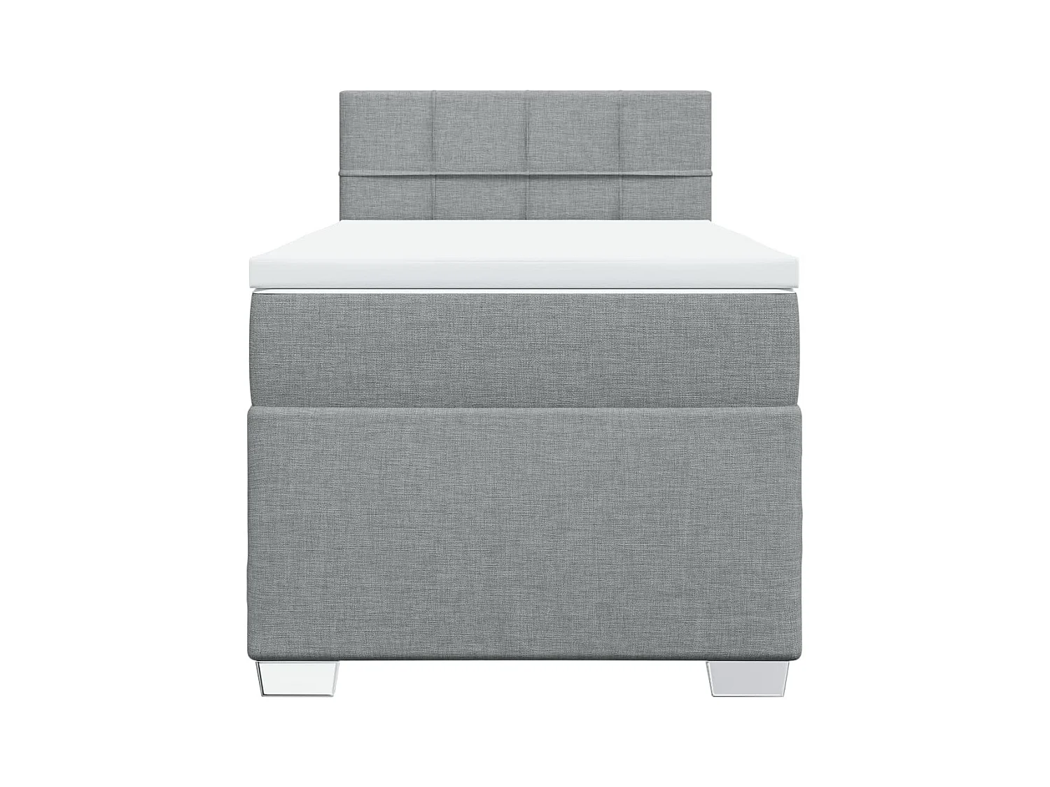 Sommier à lattes de lit avec matelas Gris clair 90x200 cm Tissu