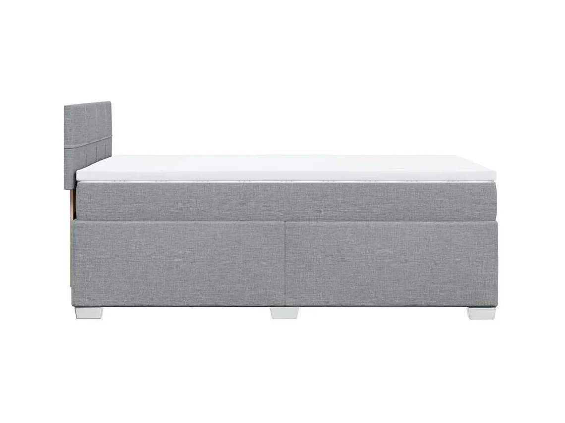 Sommier à lattes de lit avec matelas Gris clair 90x200 cm Tissu