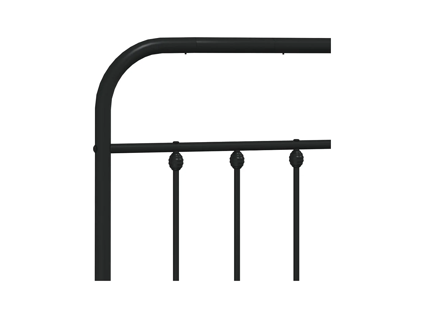 Cadre de lit métal sans matelas avec tête de lit noir 140x190cm