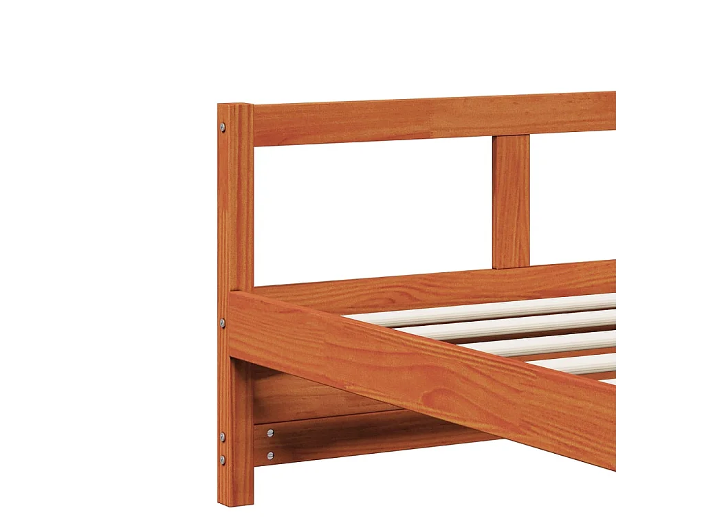 Sofá cama con colchón madera maciza pino marrón cera 90x200 cm