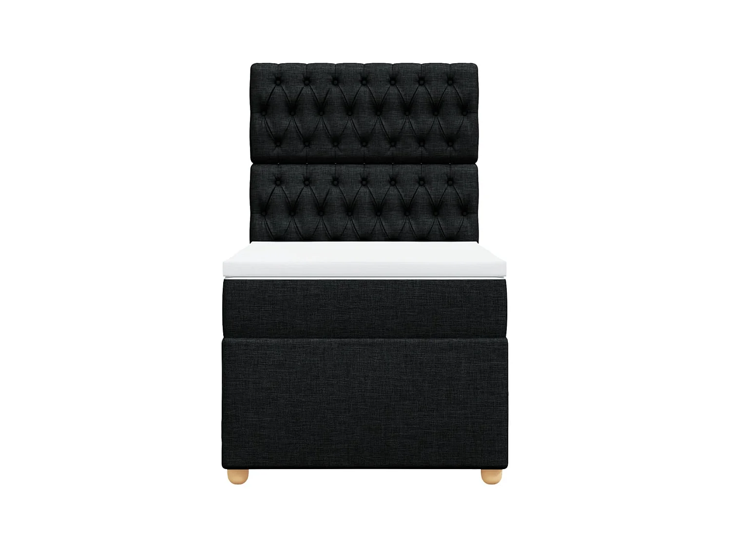 Boxspringbett mit Matratze Schwarz 90x200 cm Stoff