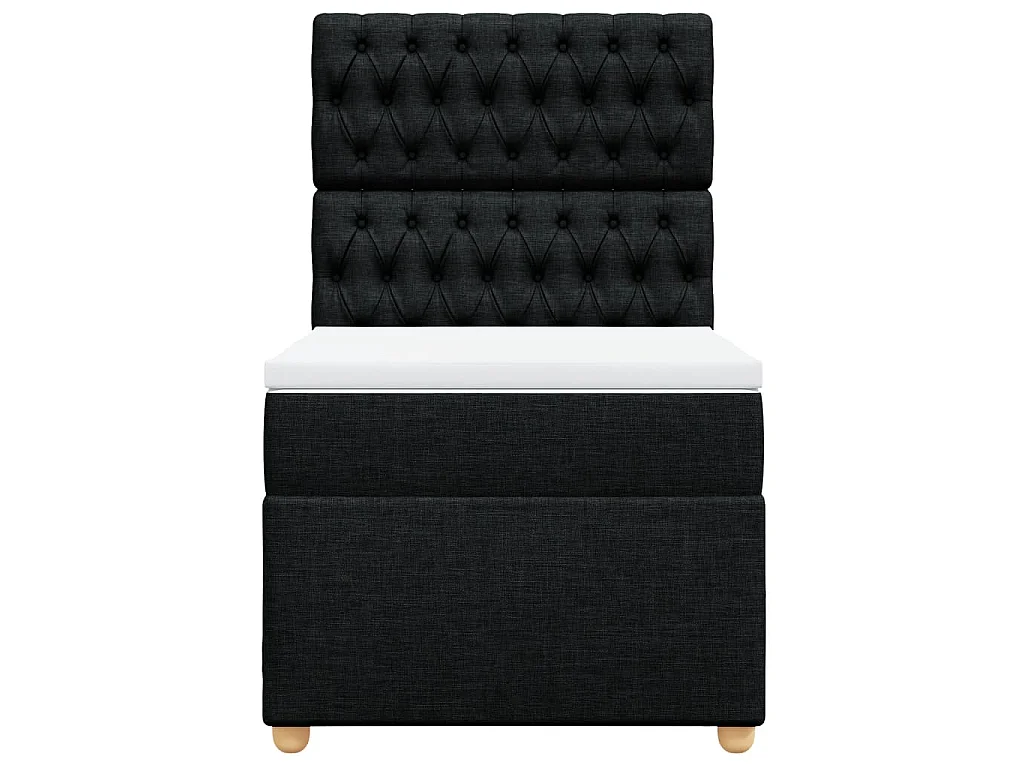 Cama com molas/colchão 90x200 cm tecido preto