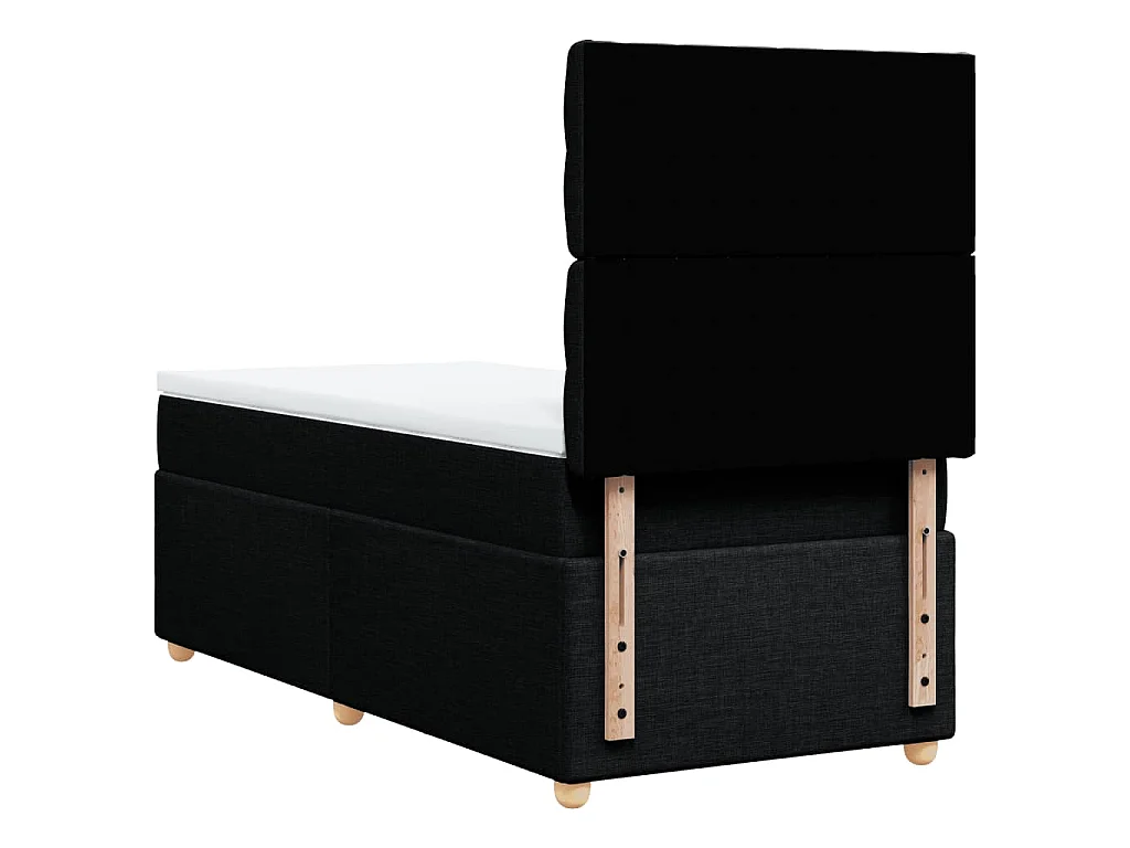 Cama com molas/colchão 90x200 cm tecido preto