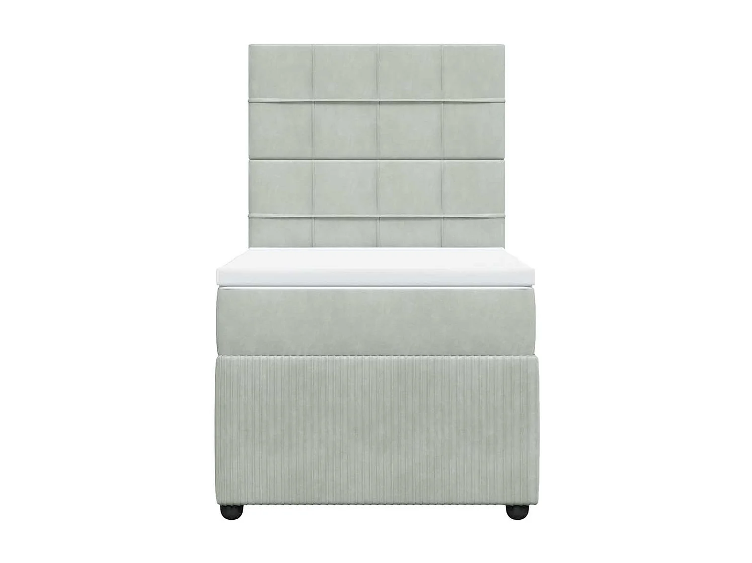 Boxspring met matras fluweel lichtgrijs 90x200 cm