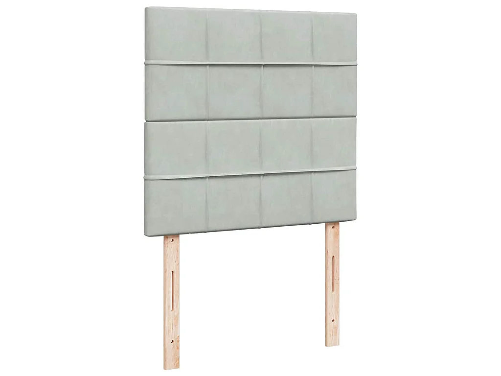 Boxspringbett mit Matratze Hellgrau 90x200 cm Samt