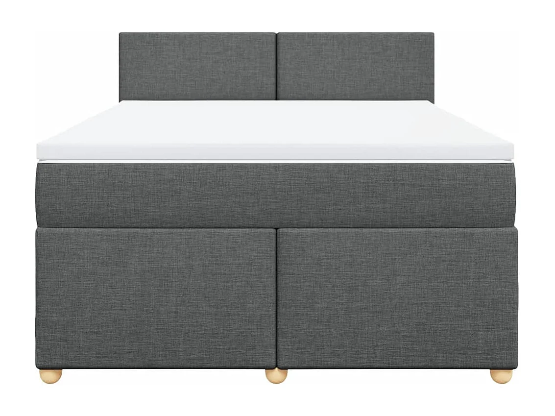 Boxspringbett mit Matratze Dunkelgrau 140x190 cm Stoff