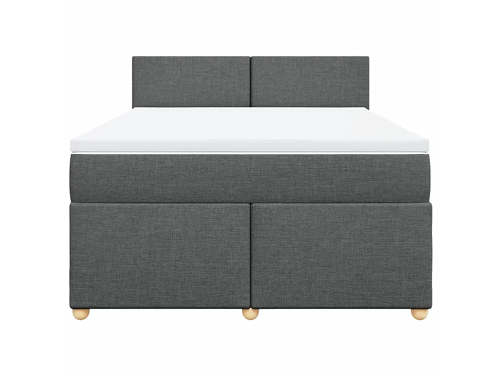 Boxspringbett mit Matratze Dunkelgrau 140x190 cm Stoff