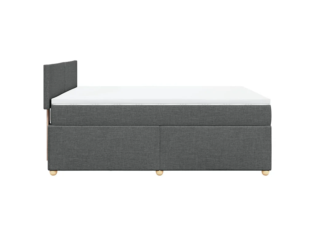 Boxspringbett mit Matratze Dunkelgrau 140x190 cm Stoff