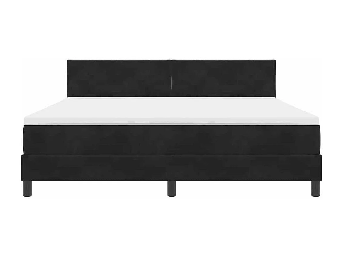 Cama Box com colchão com cabeceira Preto 180 x 200 cm Veludo