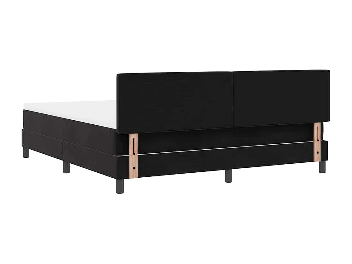 Cama Box com colchão com cabeceira Preto 180 x 200 cm Veludo
