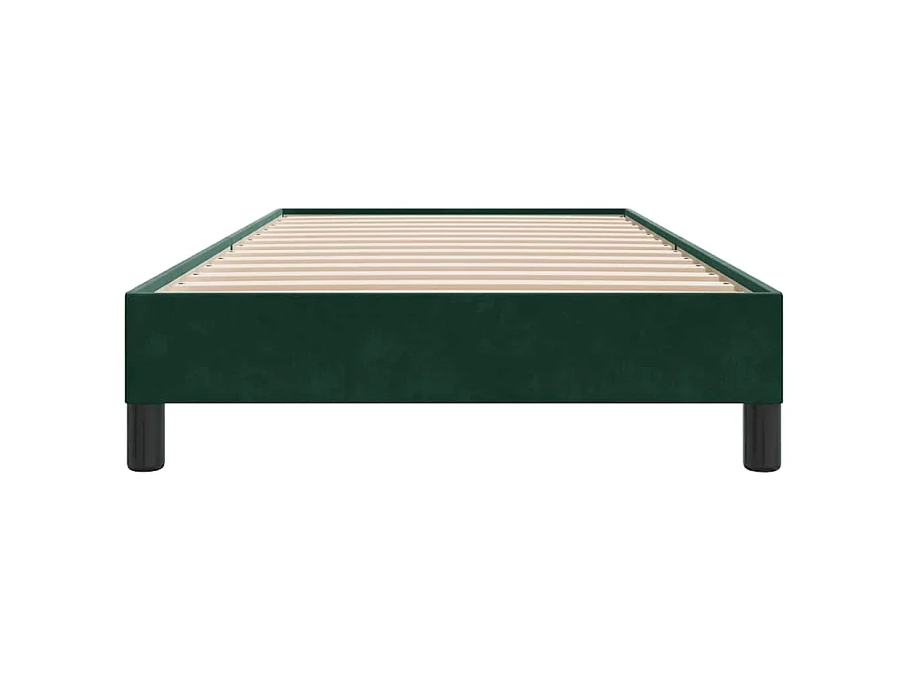 Cadre de lit sans matelas vert foncé 100x210 cm velours