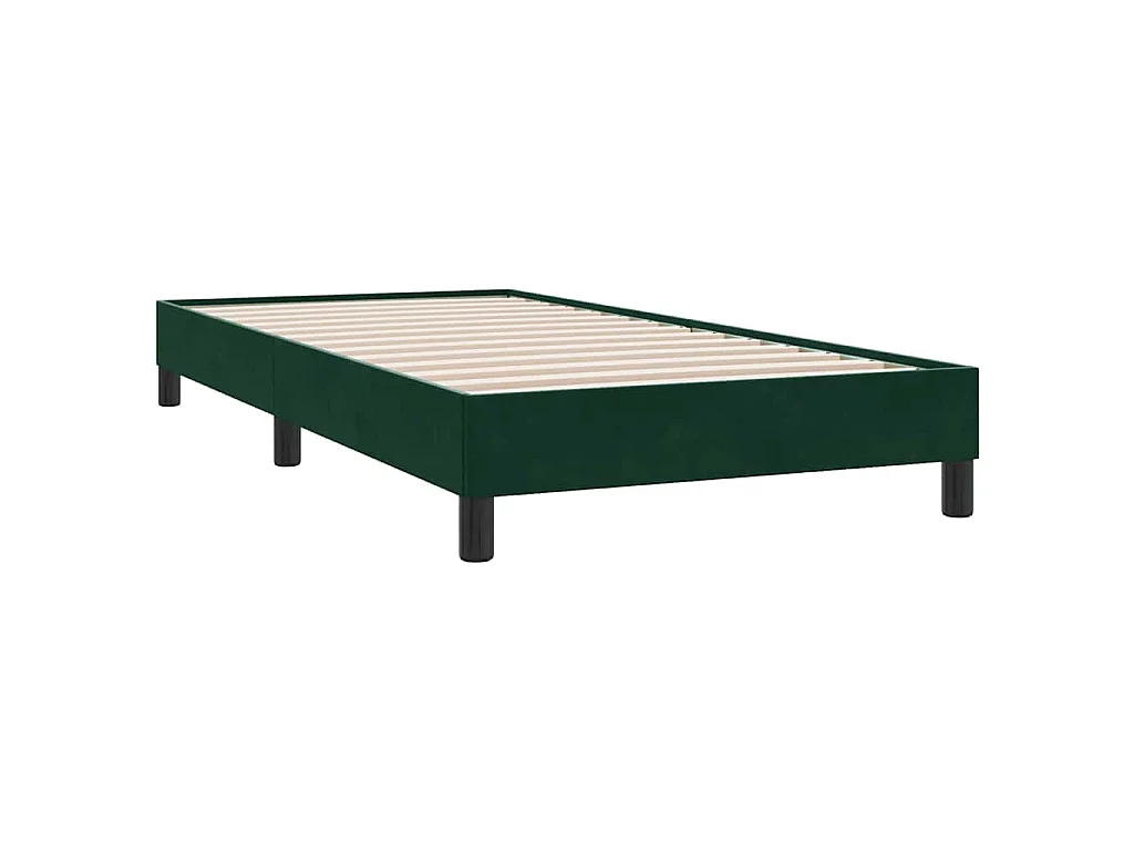 Cadre de lit sans matelas vert foncé 100x210 cm velours
