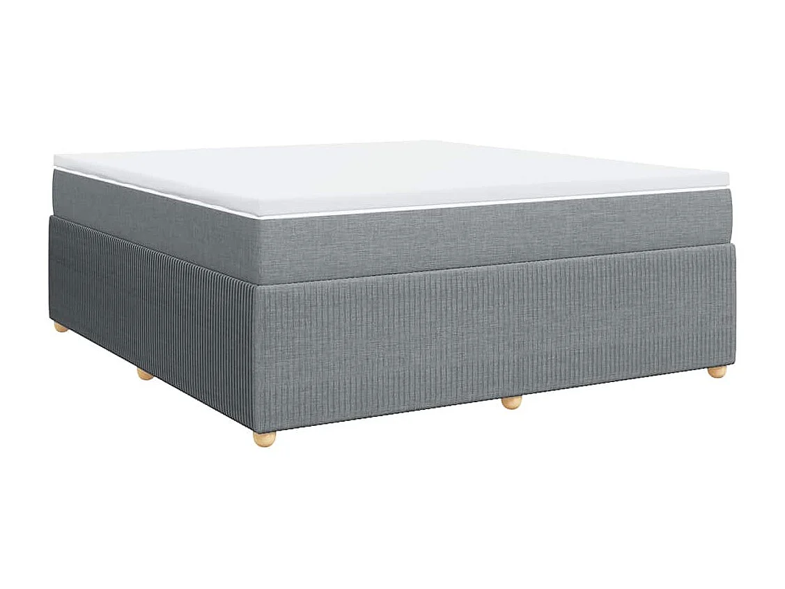 Boxspringbett mit Matratze Hellgrau 180x200 cm Stoff