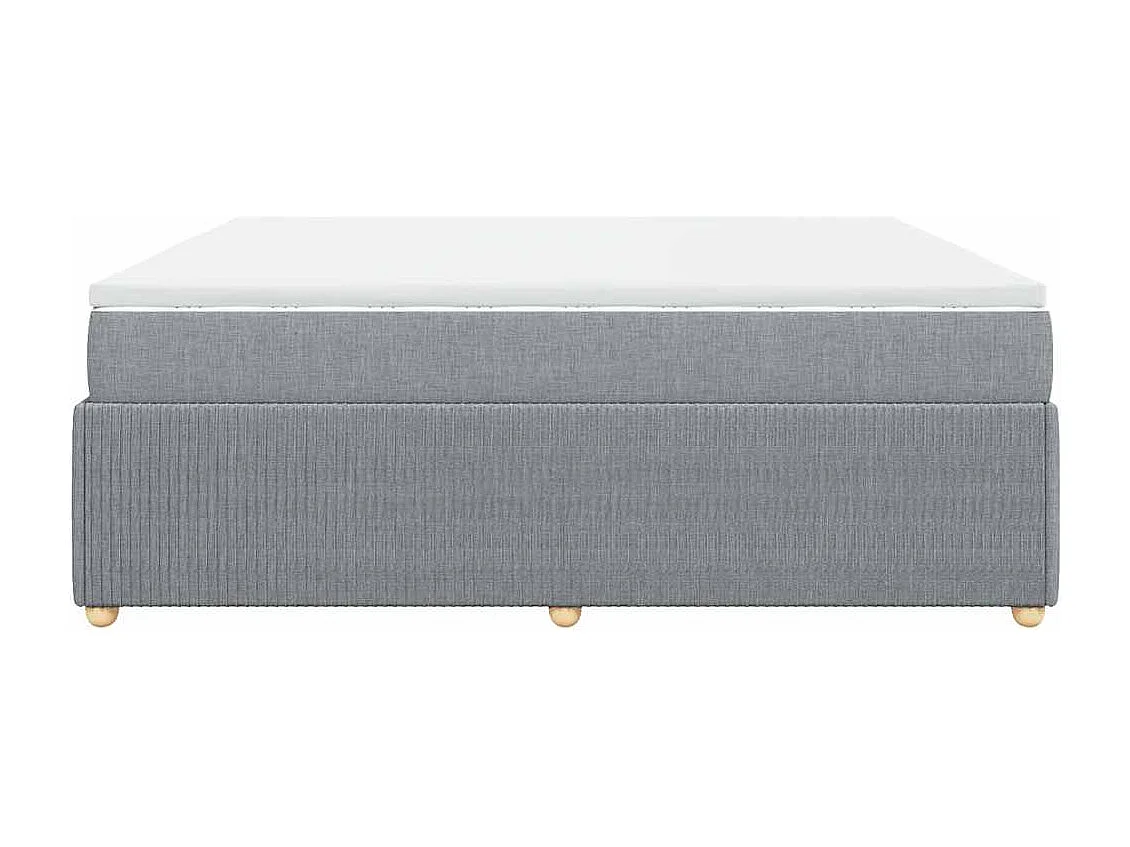 Boxspringbett mit Matratze Hellgrau 180x200 cm Stoff