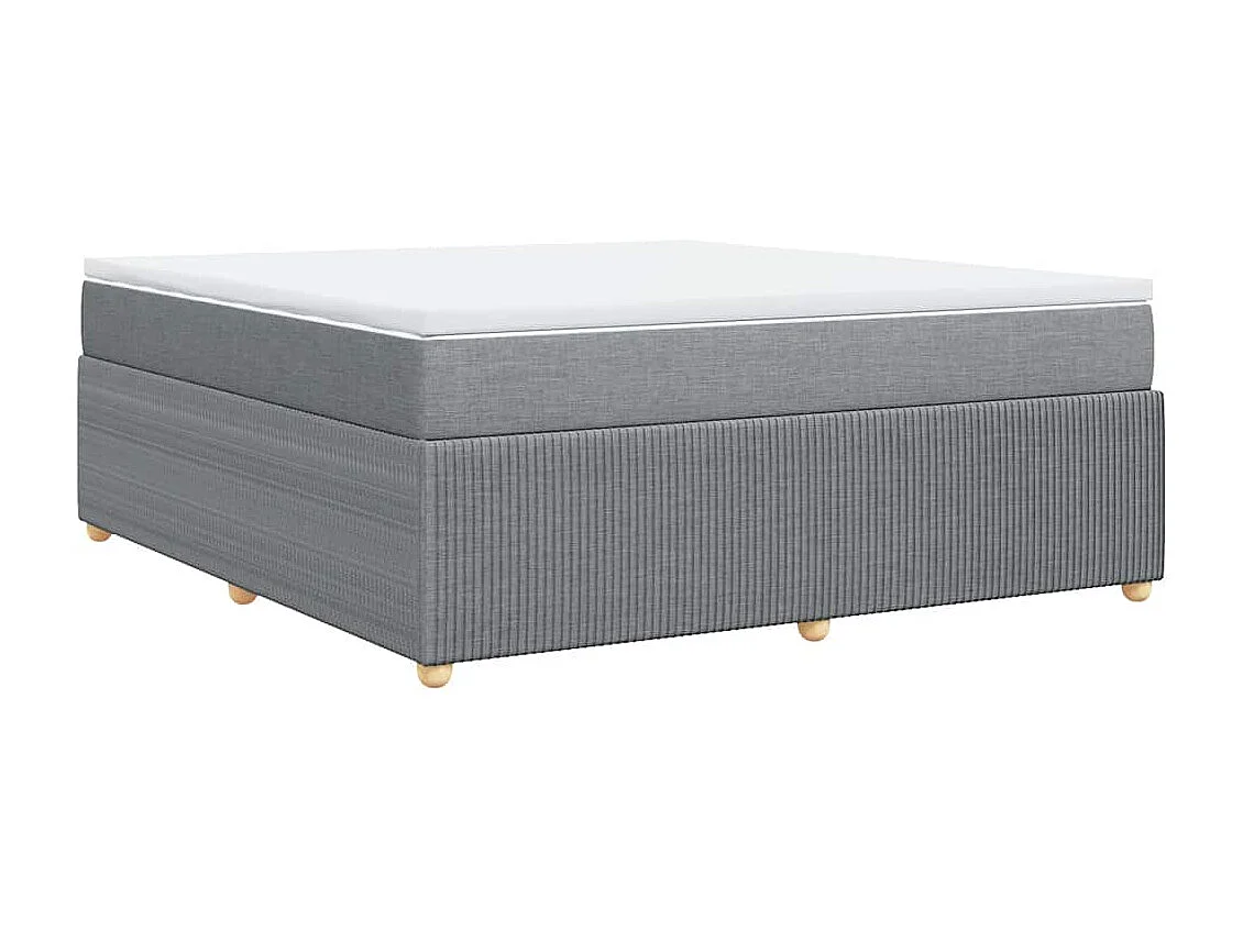Boxspringbett mit Matratze Hellgrau 180x200 cm Stoff