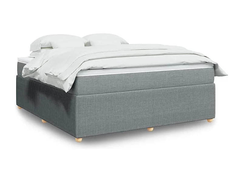 Boxspringbett mit Matratze Hellgrau 180x200 cm Stoff