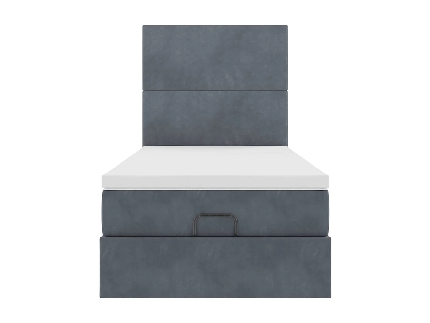 Cadre de lit ottoman avec matelas gris foncé 90x190 cm velours