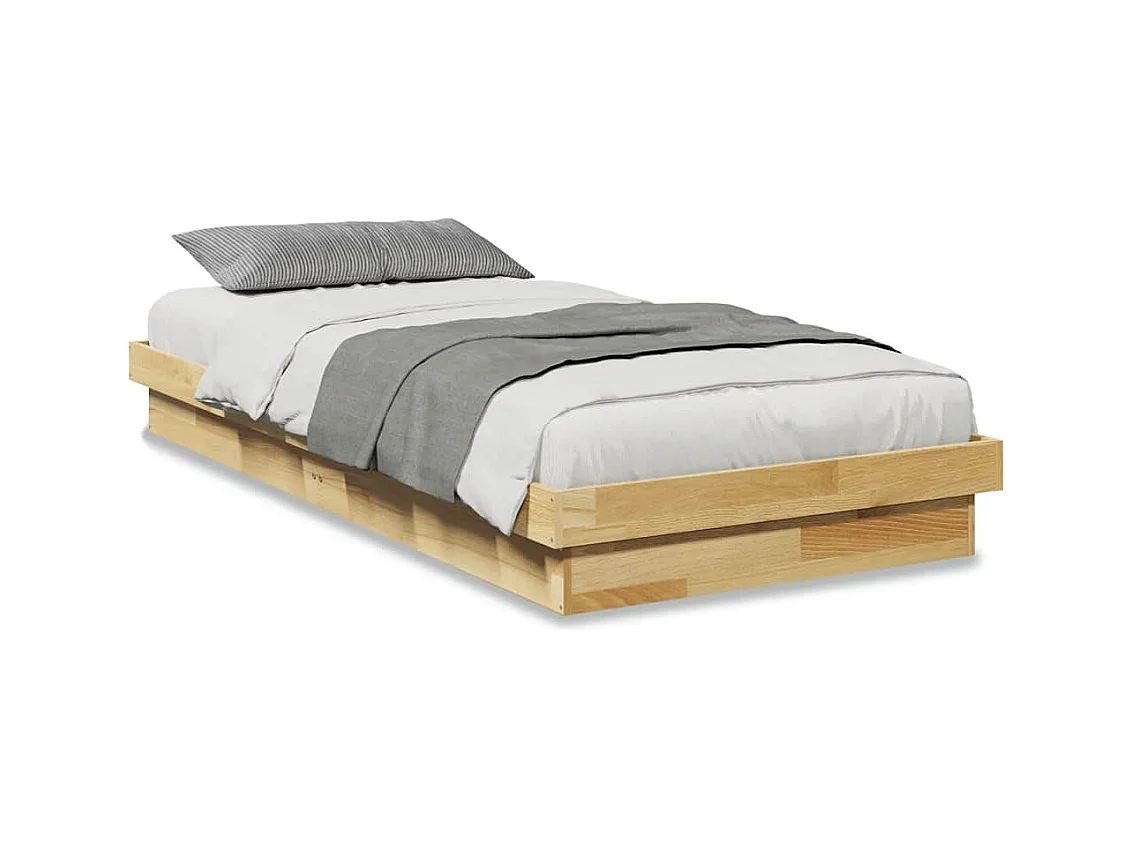 Cadre de lit sans matelas 100x200 cm bois massif de chêne