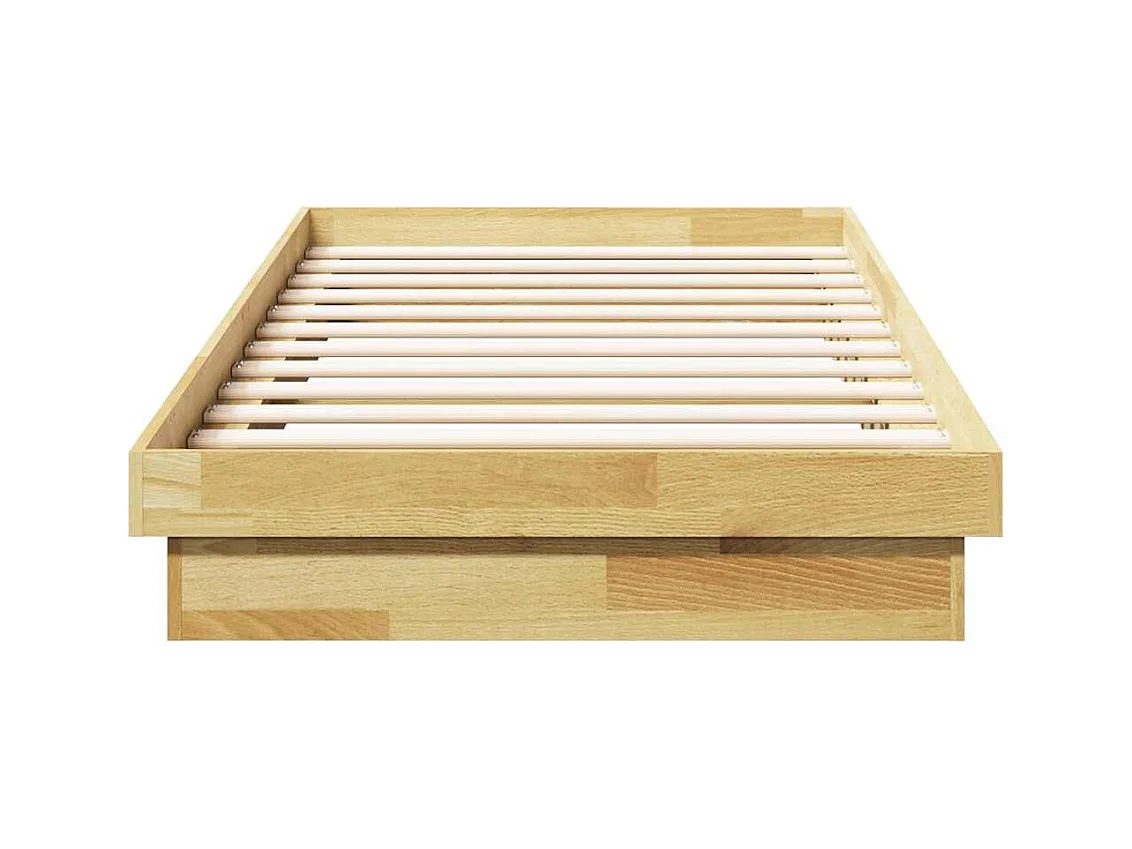 Cadre de lit sans matelas 100x200 cm bois massif de chêne