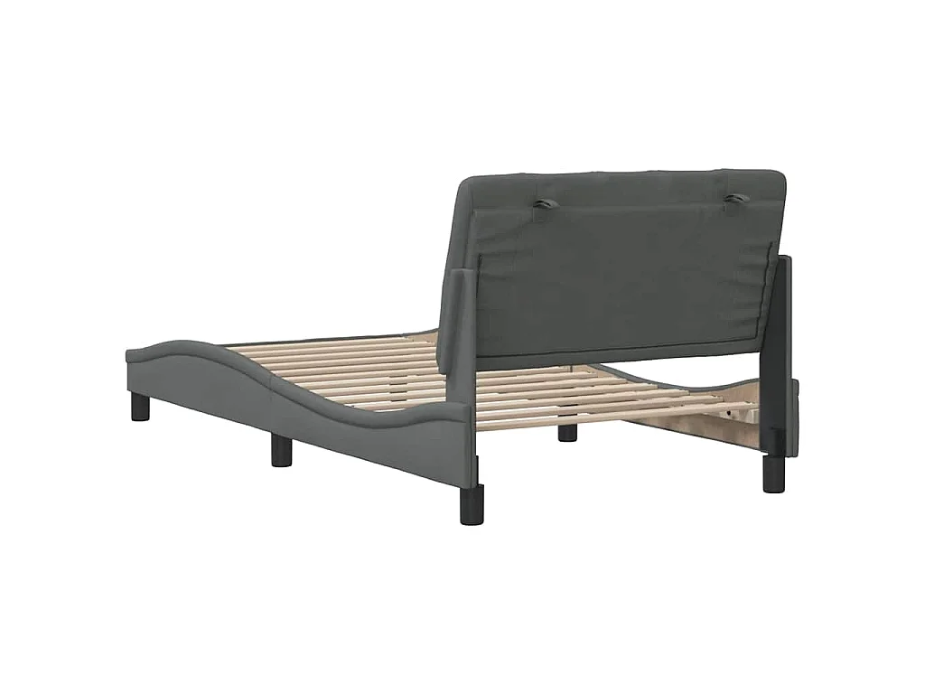 Cadre de lit sans matelas gris foncé 100x200 cm tissu