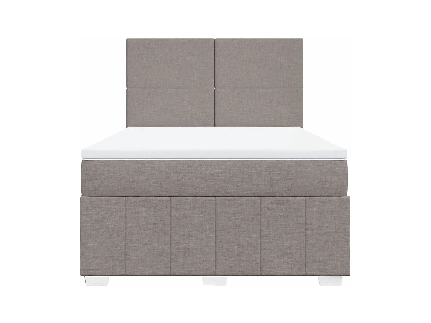 Sommier à lattes de lit avec matelas Taupe 140x200 cm Tissu