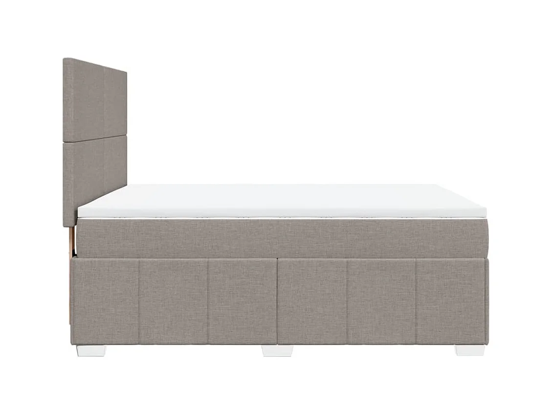 Sommier à lattes de lit avec matelas Taupe 140x200 cm Tissu