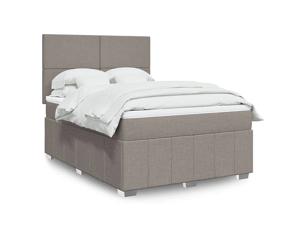 Boxspringbett mit Matratze Taupe 140x200 cm Stoff