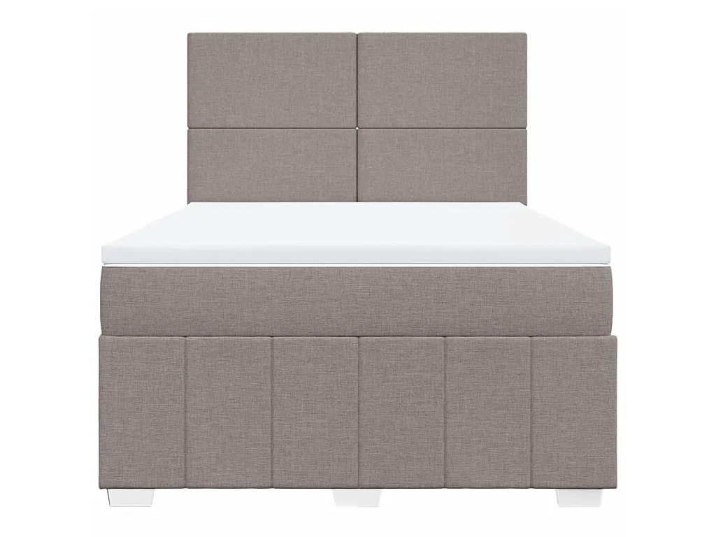 Boxspringbett mit Matratze Taupe 140x200 cm Stoff